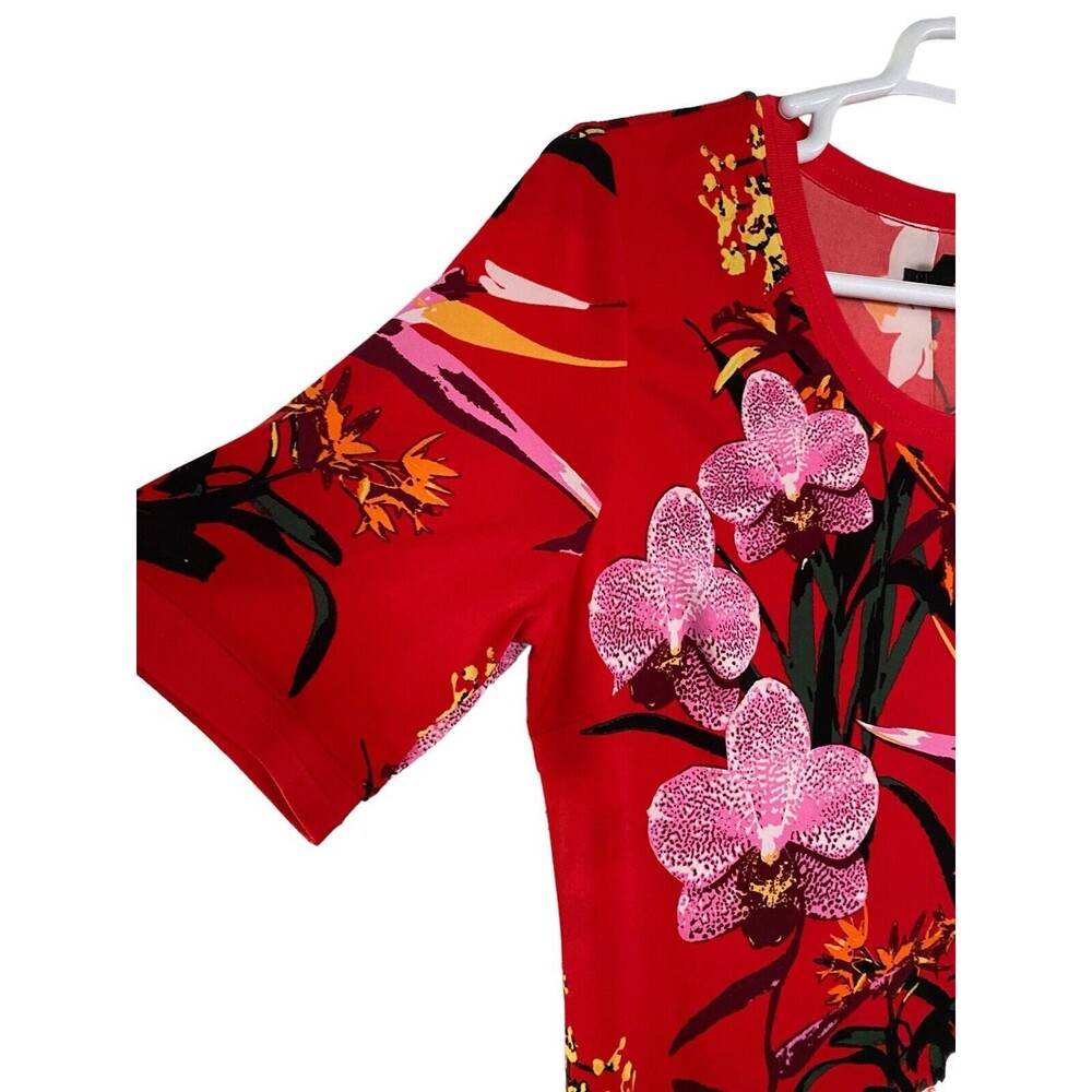 G.I.L.I Got It Love It Womens Red Floral Side Slit Maxi Dress - Picture 7 of 10